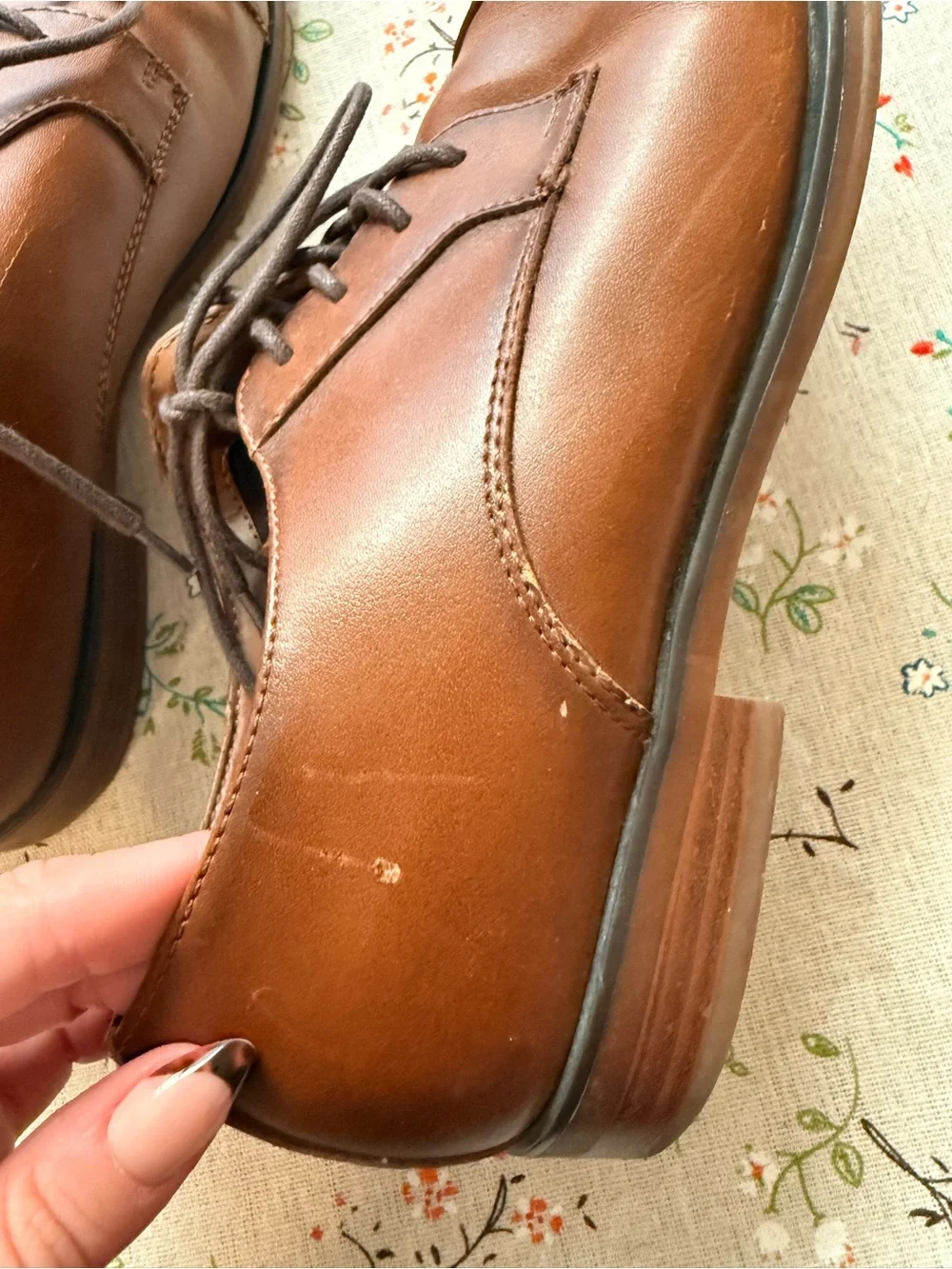 Apt. 9 Men's Tan Leather Lace-Up Derby Shoes